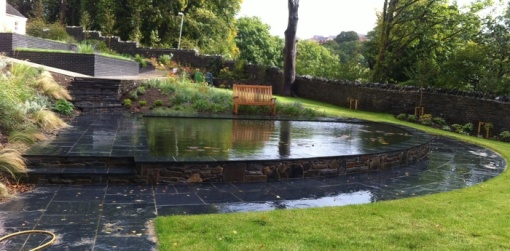 Natural slate paving