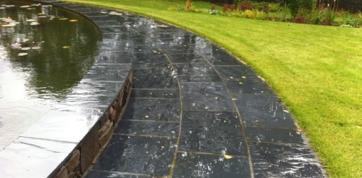 Natural slate paving