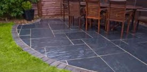 Natural slate paving