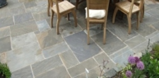 Black sandstone paving